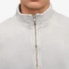 Pull col zippé bio - Gris délavé