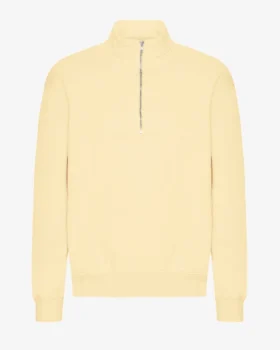 Pull col zippé bio - Jaune pâle