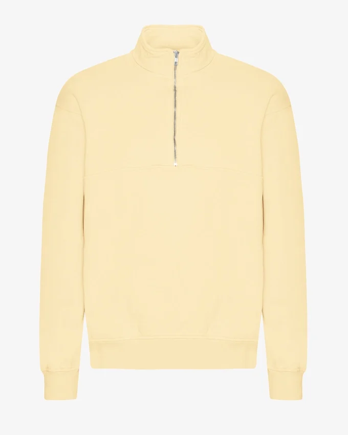 Pull col zippé bio - Jaune pâle