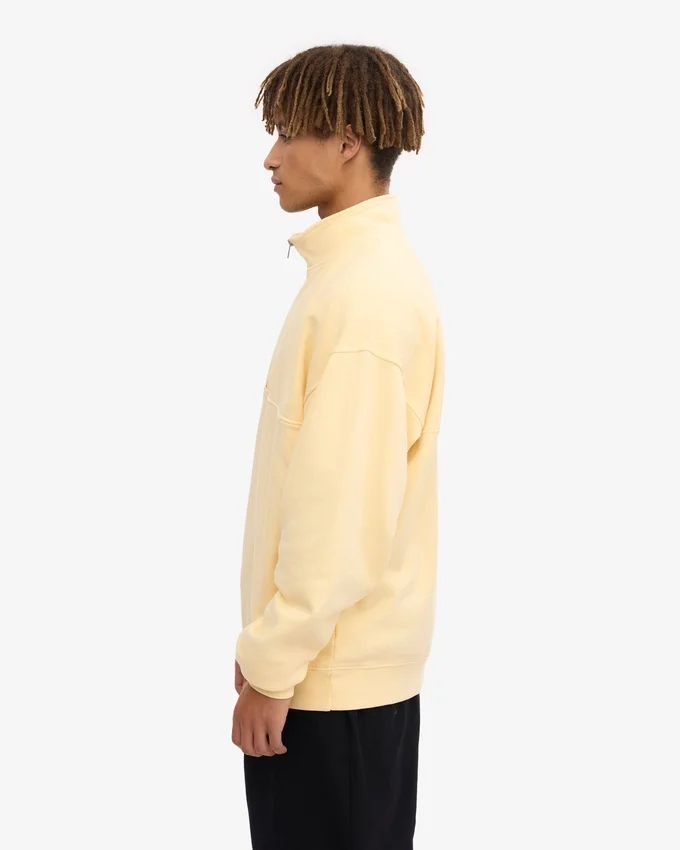 Pull col zippé bio - Jaune pâle