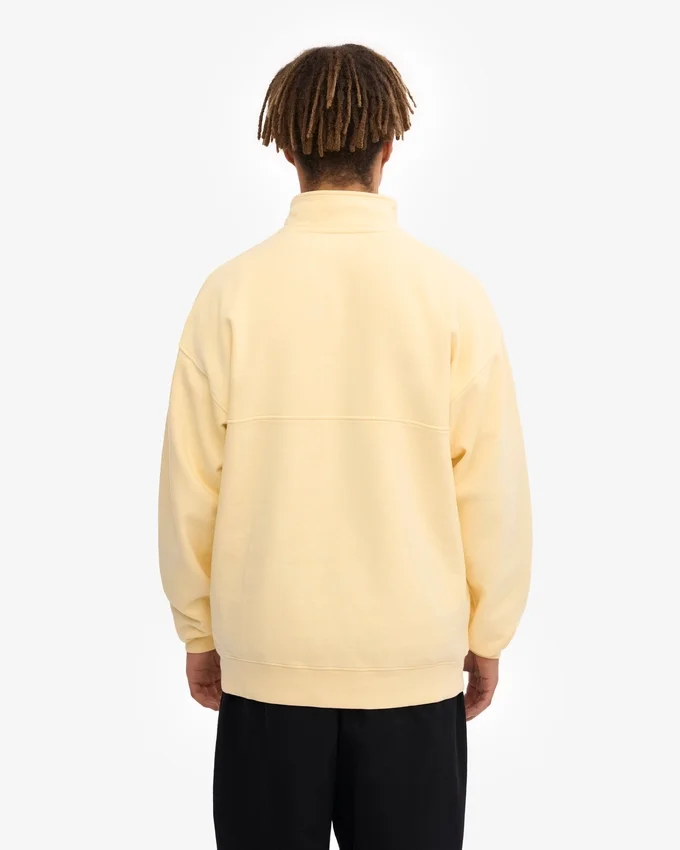 Pull col zippé bio - Jaune pâle