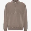 Pull col zippé bio - Kaki délavé
