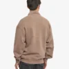 Pull col zippé bio - Kaki délavé