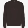 Pull col zippé bio - Marron café