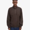 Pull col zippé bio - Marron café