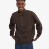 Pull col zippé bio - Marron café