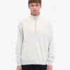 Pull col zippé bio - Mélange neige