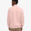 Pull col zippé bio - Rose délavé