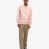 Pull col zippé bio - Rose délavé