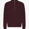 Pull col zippé bio - Rouge sang de bœuf