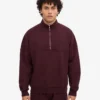 Pull col zippé bio - Rouge sang de bœuf
