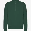 Pull col zippé bio - Vert émeraude