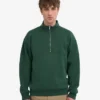Pull col zippé bio - Vert émeraude