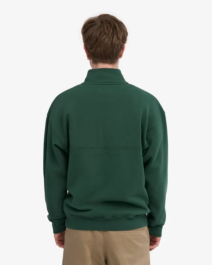 Pull col zippé bio - Vert émeraude