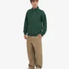 Pull col zippé bio - Vert émeraude