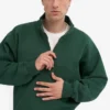 Pull col zippé bio - Vert émeraude