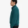 Pull col zippé bio - Vert océan