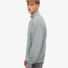 Pull col zippé court en coton bio - Bleu acier