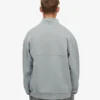 Pull col zippé court en coton bio - Bleu acier