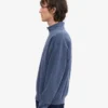 Pull col zippé en coton bio - Bleu Neptune