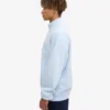 Pull col zippé en coton bio - Bleu polaire