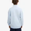 Pull col zippé en coton bio - Bleu polaire