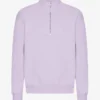 Pull col zippé en coton bio - Lavande pâle
