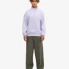 Pull col zippé en coton bio - Lavande pâle