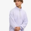 Pull col zippé en coton bio - Lavande pâle