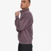 Pull col zippé en coton bio - Raisin délavé