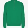 Pull col zippé en coton bio - Vert Kelly