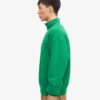 Pull col zippé en coton bio - Vert Kelly
