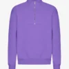 Pull col zippé en coton bio - Violet ultra