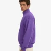 Pull col zippé en coton bio - Violet ultra