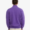 Pull col zippé en coton bio - Violet ultra
