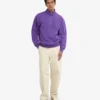 Pull col zippé en coton bio - Violet ultra