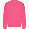 Pull col zippé en laine bio - Rose bubble-gum