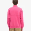 Pull col zippé en laine bio - Rose bubble-gum