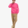 Pull col zippé en laine bio - Rose bubble-gum