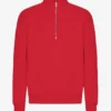 Pull col zippé en laine biologique - Rouge écarlate