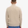 Pull col zippé en laine mérinos - Blanc ivoire