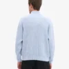 Pull col zippé en laine mérinos - Bleu polaire