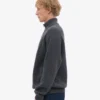 Pull col zippé en laine mérinos - Gris lave