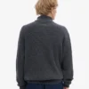 Pull col zippé en laine mérinos - Gris lave