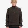 Pull col zippé en laine mérinos - Marron café