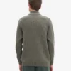 Pull col zippé en laine mérinos - Olive poussiéreux