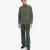 Pull col zippé en laine mérinos - Olive poussiéreux
