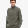 Pull col zippé en laine mérinos - Olive poussiéreux