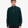 Pull col zippé en laine mérinos - Rouge sang de bœuf
