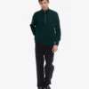 Pull col zippé en laine mérinos - Rouge sang de bœuf